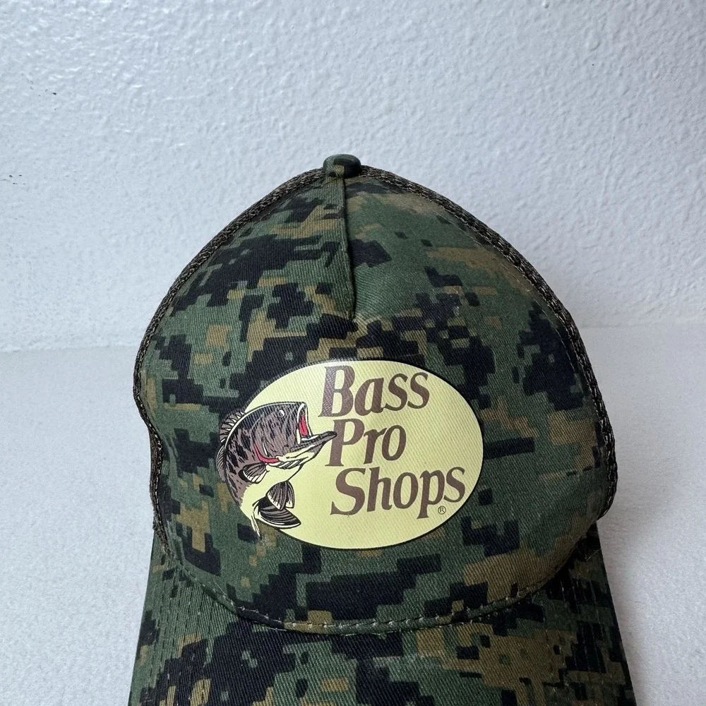 Bass Pro Shops Hat Digital Camo Mesh Back Trucker Cap Adjustable SnapBack